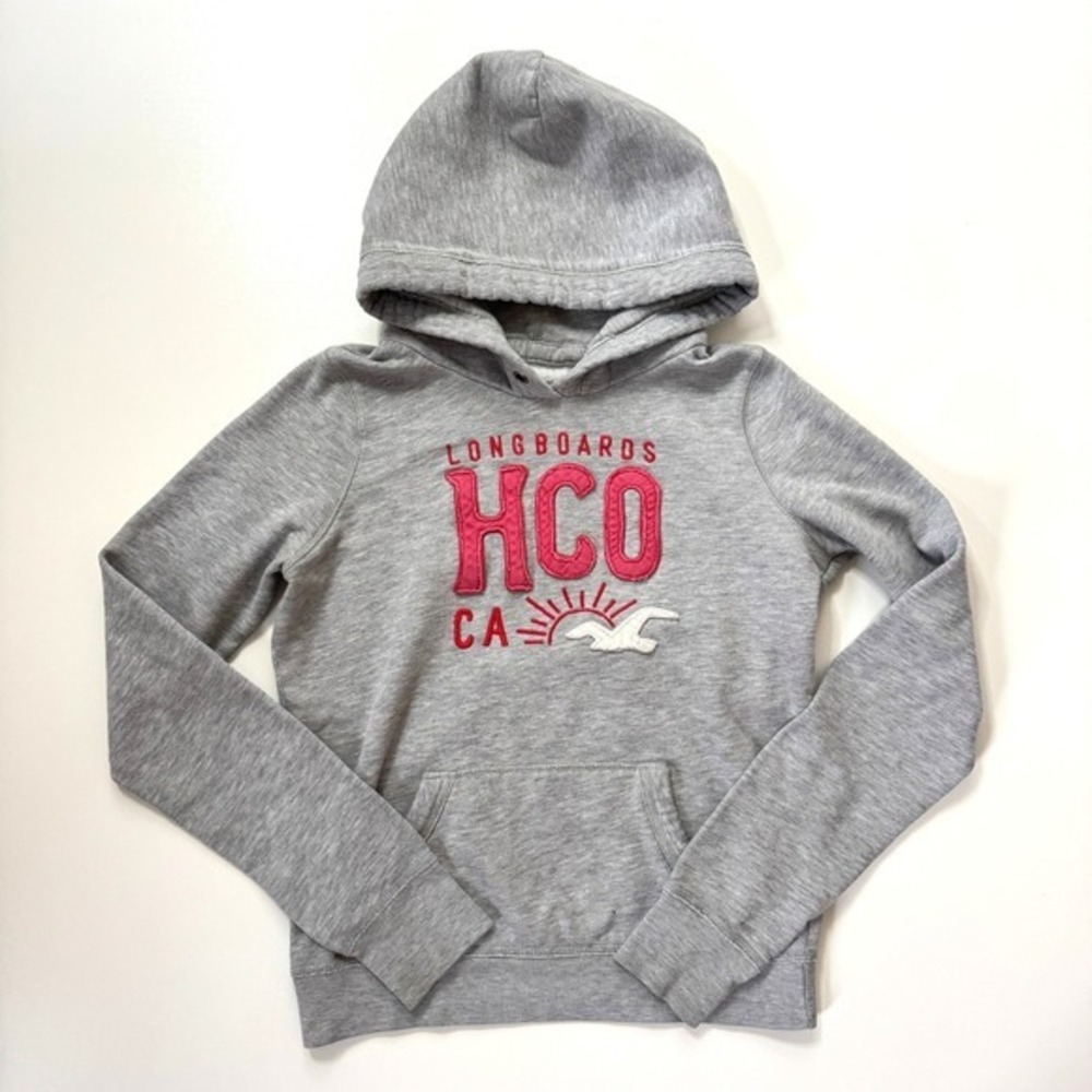 Vintage Y2K Hollister HCO Longboards Hoodie Pullover Sweatshirt Gray‎ Women's M